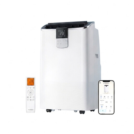 Temprium 12000 BTU Mobile Air Conditioner,4-in-1 Smart AC Unit with WiFi & Voice Control, Fast Cooling for Rooms up to 28㎡, Auto Oscillation, Window Kit Included,Energy Class A