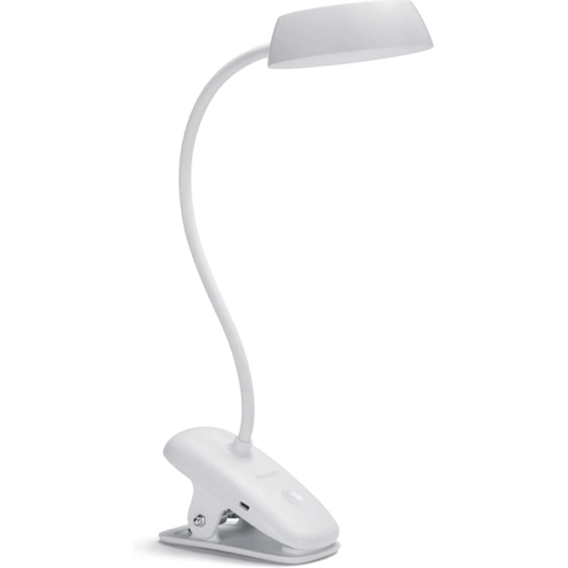 Philips Table Lamp Doughnut Desk Clip USB Rechargeable in white