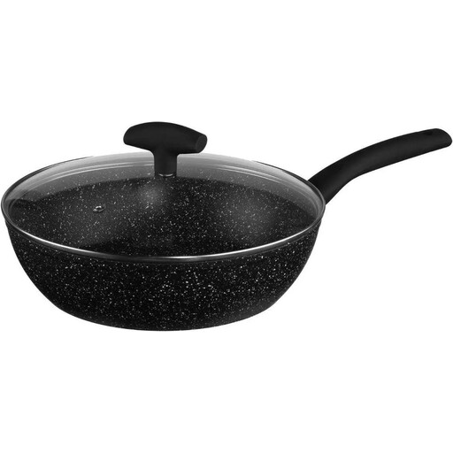 5five Gesmede Aluminium Koekenpan met Glazen Deksel - 28 cm