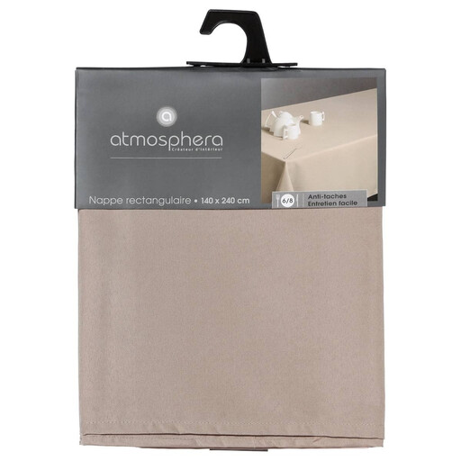 Stain-Resistant Beige Tablecloth 140x240