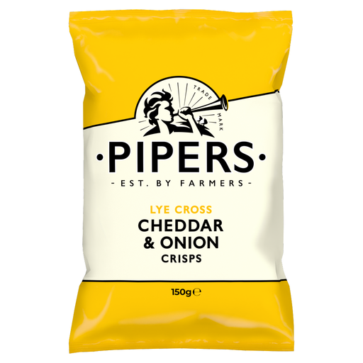 Pipers Lye Cross Cheddar & Onion Crisps 150g bag