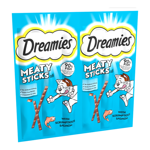 Dreamies Meaty Sticks Adult Cat Treats with Scrumptious Salmon