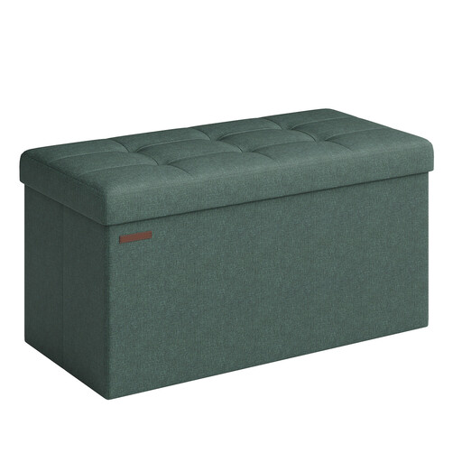Ochama Storage Ottoman Bench, End of Bed Bench, Storage Chest, for Living Room, Bedroom, Entryway, Green