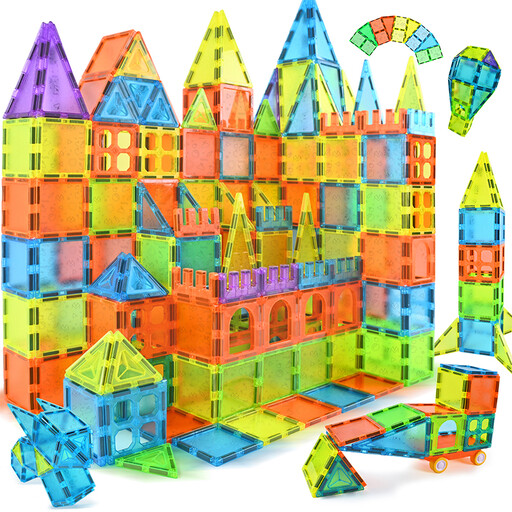 122PCS Magnetic Tiles STEM Building Blocks for Kids Ages 3+