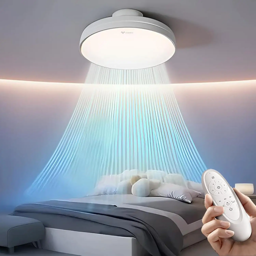 GONEO Leiser Deckenventilator ohne Rotorbl?tter mit Licht
