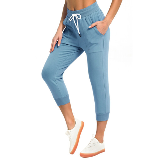 SPECIAL MAGIC Womens Capri Pants in Steel Blue