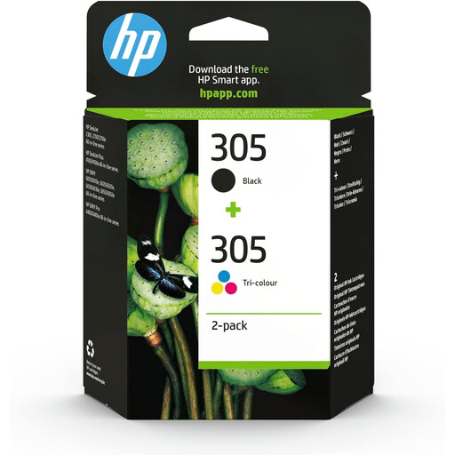 Pack de 2 cartouches d'encre HP 305 authentiques