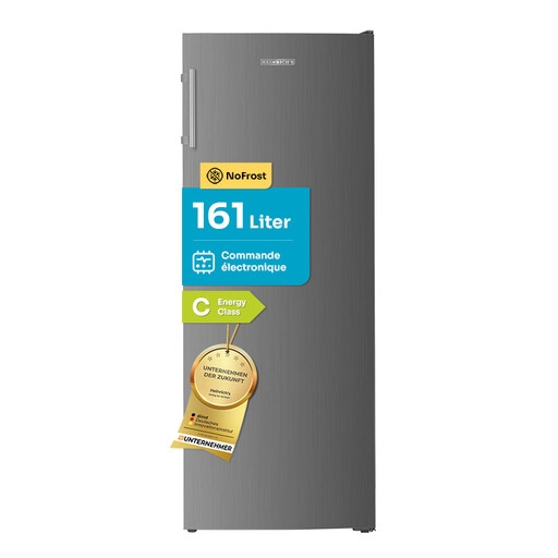 Heinrich's 161-litre frost-free freezer, class C, stainless steel