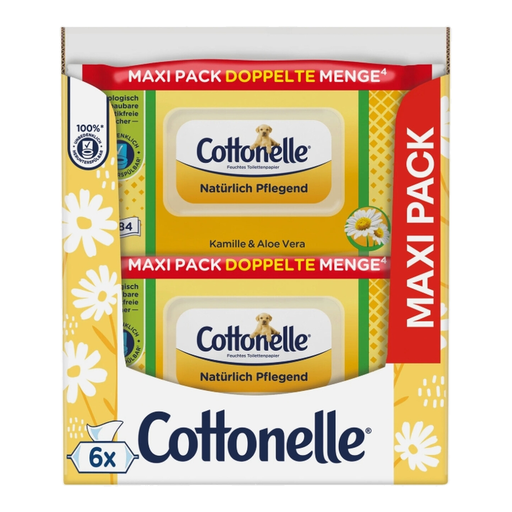 Cottonelle Naturally Soft Moist Wipes Maxi Pack 6×84 Sheets
