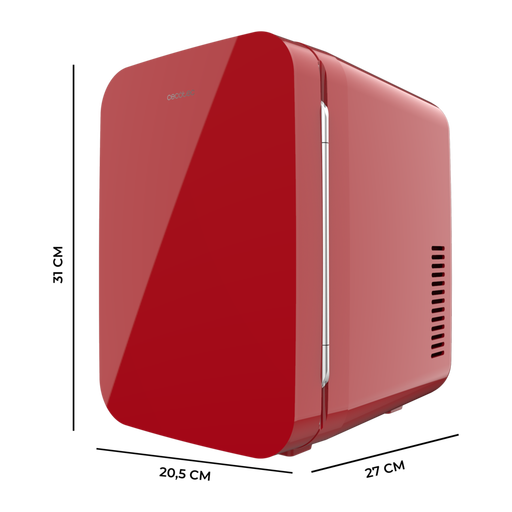 Cecotec Bolero MiniCooling 6L Mini Fridge (Río Red) - 12V/220V Portable Beverage Cooler & Warmer (5°C-65°C) for Car, RV, Camping, Bedroom & Office