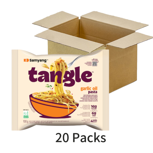 Samyang Tangle Garlic Oil Pasta, case of twenty 100 g cups