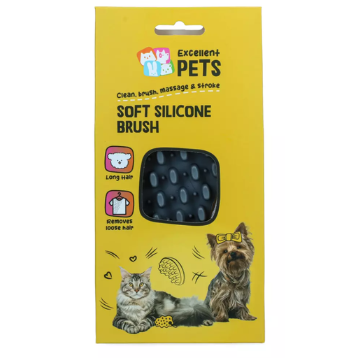 Brosse douce en silicone Excellent Pets pour poils longs