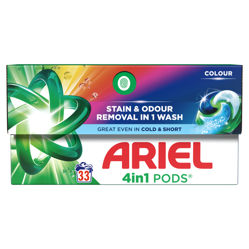 Ariel 4in1 Colour PODS, Washing Liquid Capsules 33 Washes