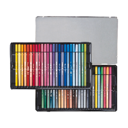 STABILO Pen 68 ARTY Premium Colouring Felt-Tip Pen, Metal Box of 50