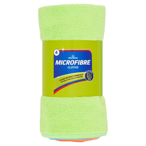 Morrisons Microfibre Cloths, 4 per Pack