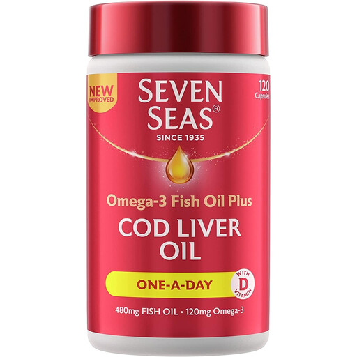 Seven Seas Omega-3 Fish Oil + Cod Liver Oil Capsules