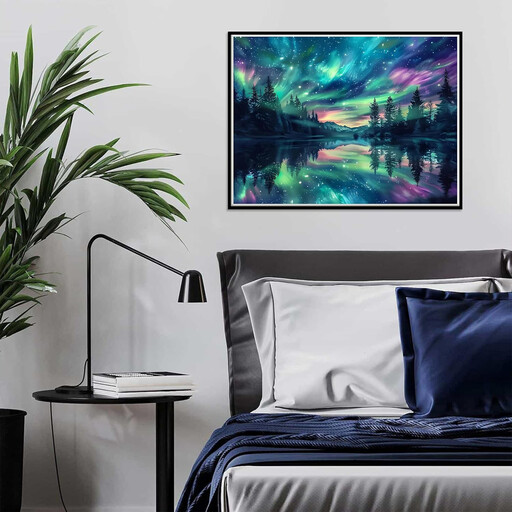 JU7CER Aurora Diamond Painting Kit - Adult 5D Starry Sky Gem Art Set