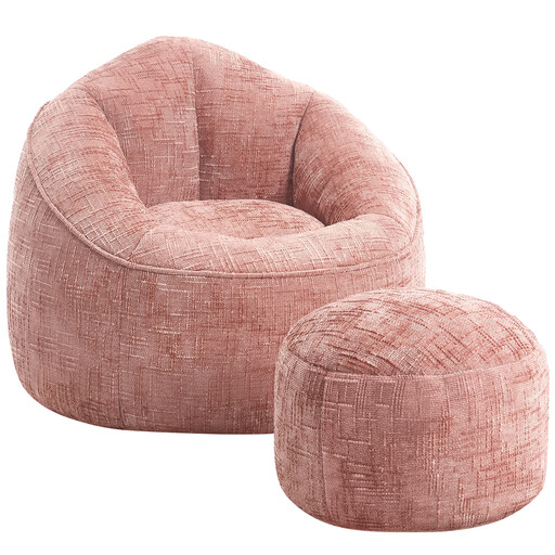 GTIMEX Zitzak, Lazy Sofa Gaming Beanbag met Voetenbank, Roze