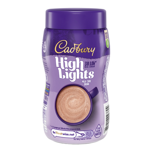 Cadbury Highlights Milk Chocolate Drink 180g pack