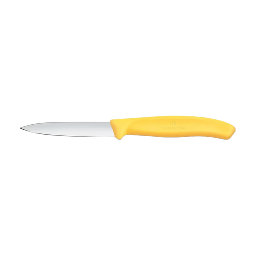 Victorinox Classic Swiss Paring Knife, 8 cm, straight edge, pointed tip, yellow handle