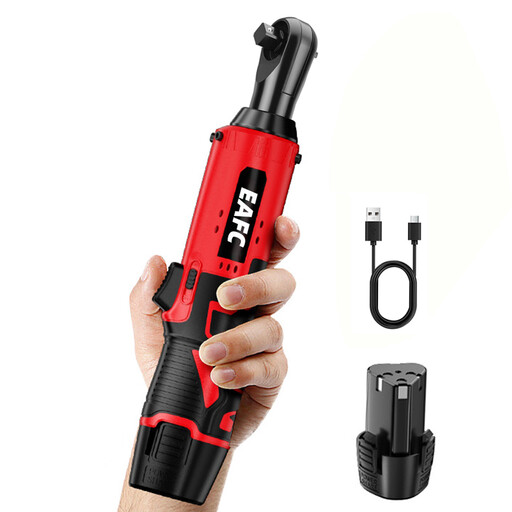 EAFC 12V 45NM Electric Ratchet Wrench 3/8 GJ04 Corner Detail Space Wrench Rechargeable Battery 7500mah(2500mAh*3) Tools for Motorcycle Home Mahine