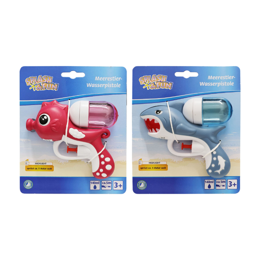 SF zee-dier waterpistool, 13 cm, assorti in 2 designs