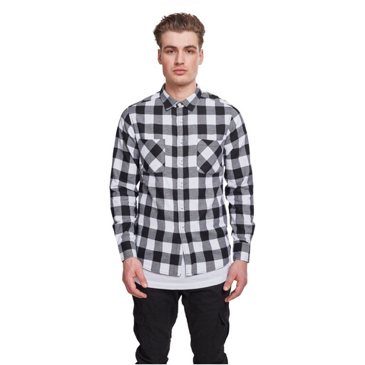 Urban Classics Checked Flanell Shirt blk/wht XL