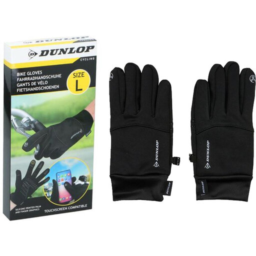 Dunlop Cycling Gloves Touchscreen Compatible Size L Black