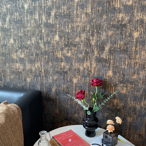 Murgall Non-Adhesive Industrial Style Wallpaper Black Gray 44x600cm 1 Roll