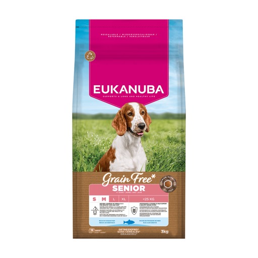 Eukanuba Grain Free dog senior small/medium ocean fish 3kg