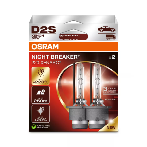 OSRAM XENARC NIGHT BREAKER 220 D2S xenon bulb, 2-pack