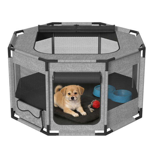 Octagonal Pet Enclosure Oxford Fabric Breathable Mesh Foldable 81 x 81 x 45 cm