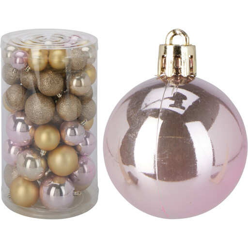Xmas Balls Set 60pcs Gold Pink Christmas