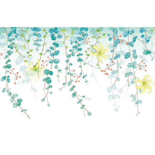 Green Tropical Assorted Leaves Decals Removable PVC Wall Stickers
