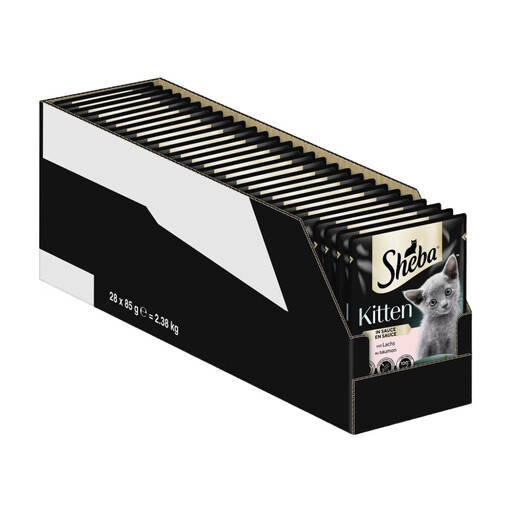 Sheba Kitten Nassfutter für Katzen in Sauce mit Lachs 28 x 85g