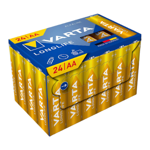 VARTA LONGLIFE ALKALINE AA BATTERIES x24 CUBE