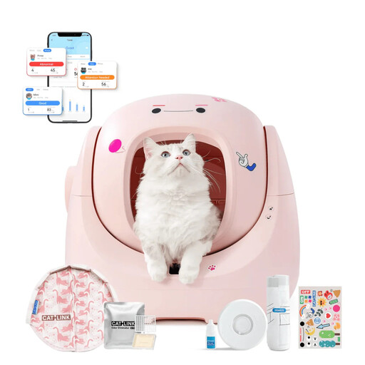 Litière rose autonettoyante intelligente Catlink