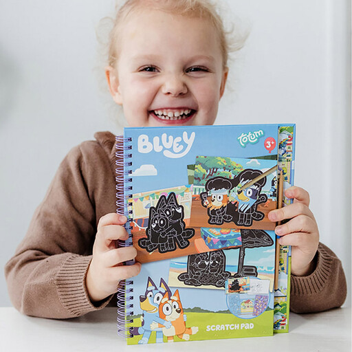 Totum Bluey Scratchbook Activity Set, with Scratch Cards, Stencil & Stickers