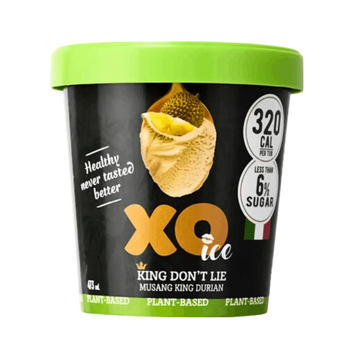 XO ICE Musang King Durian Gelato Plant Based 473ml