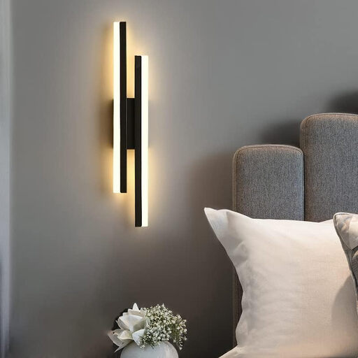 Pheashine Nordic-style minimalist LED acrylic wall light, black, 16W, warm white 3000K