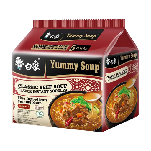 【Halal Food】Bai Xiang Delicious Soup Classic Beef Instant Noodles 96g*5 