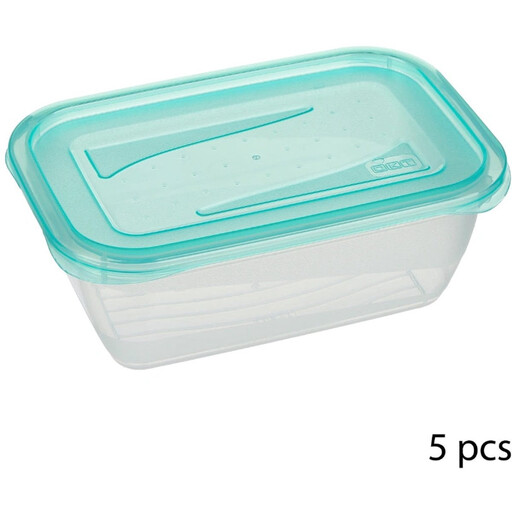 5five PE Food Storage Boxes Set - 5 pcs, Transparent, 0.5L