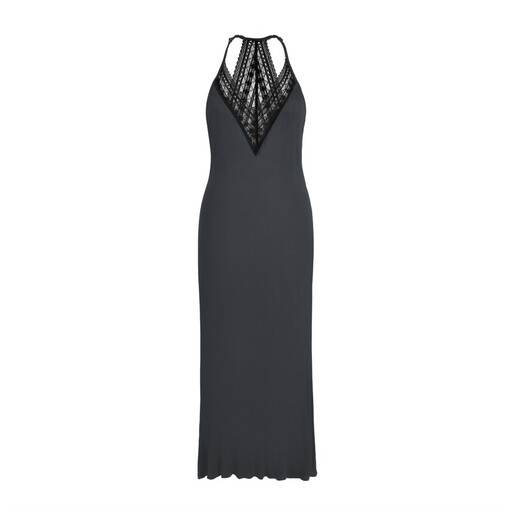 IZURIA Lace V-Neck Dark Grey Suspender Dress