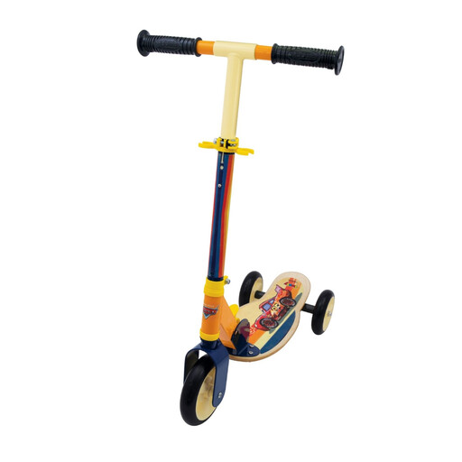 Smoby – Cars – Wooden and metal three-wheel scooter for children – Quiet wheels