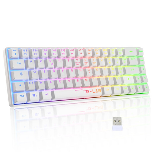THE G-LAB KEYZ HYDROGEN Wireless RGB TKL Gaming Keyboard Membrane AZERTY White