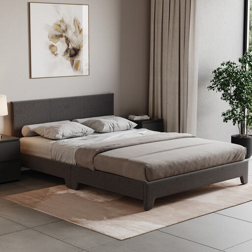 Vida Designs Bed Frame Victoria Linen Dark Grey Double
