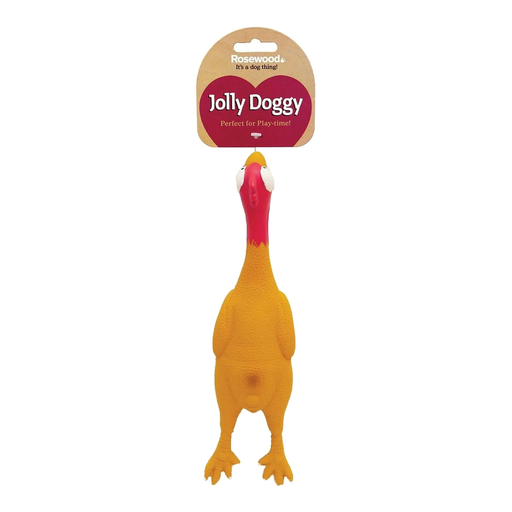 Rosewood Squeaky Latex Chicken Dog Toy
