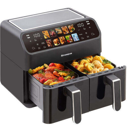 9 L air fryer with two 4,5 L compartments