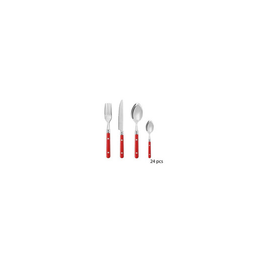 Secret de Gourmet Bistrot Plastic Cutlery Set - 24-Piece with Rack