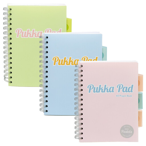 Pukka Pad A5 Pastel Project Book, Pack of 3